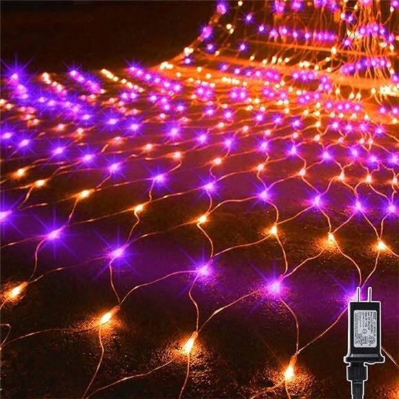 Outdoor Halloween Net Lights, 12FT x 5FT 360 LED Fairy String Light - Picture 7 of 7